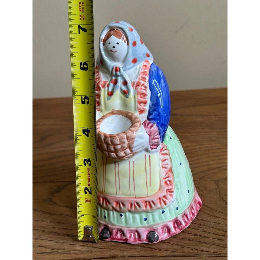 Vintage Pier1‎ Italian Handpainted Candlestick Folk Art Women